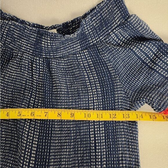 Blue Patterned Women's Jumpsuit with Red Accents - Picture 11 of 11